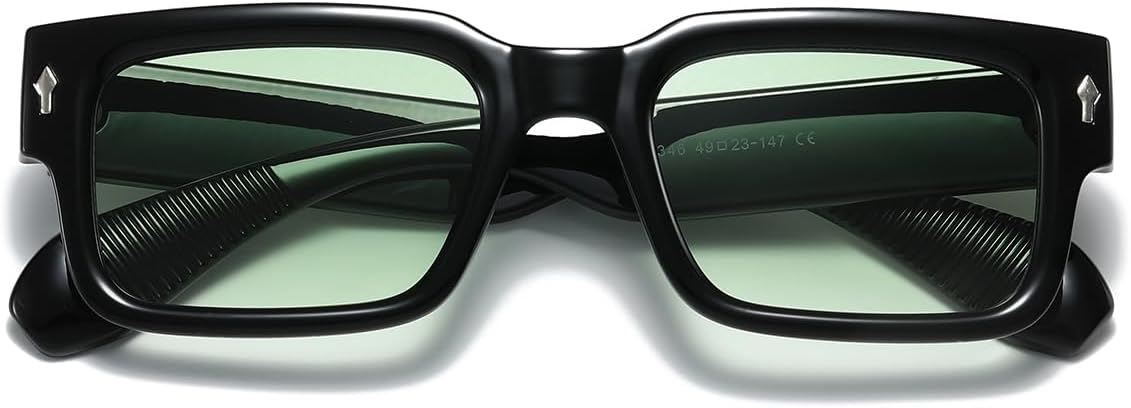 JOVAKIT Black Square Sunglasses for Women Men Simple Trendy Rectangle Thick Frame Style Sun Glasses UV400 Protection - Image 2