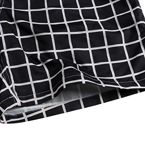 Men's Flat Front Shorts Mens Casual Fashion Pant Short Lace Up Seaside Printed Holiday Beach Pant Swimming Shorts Black #TOP2