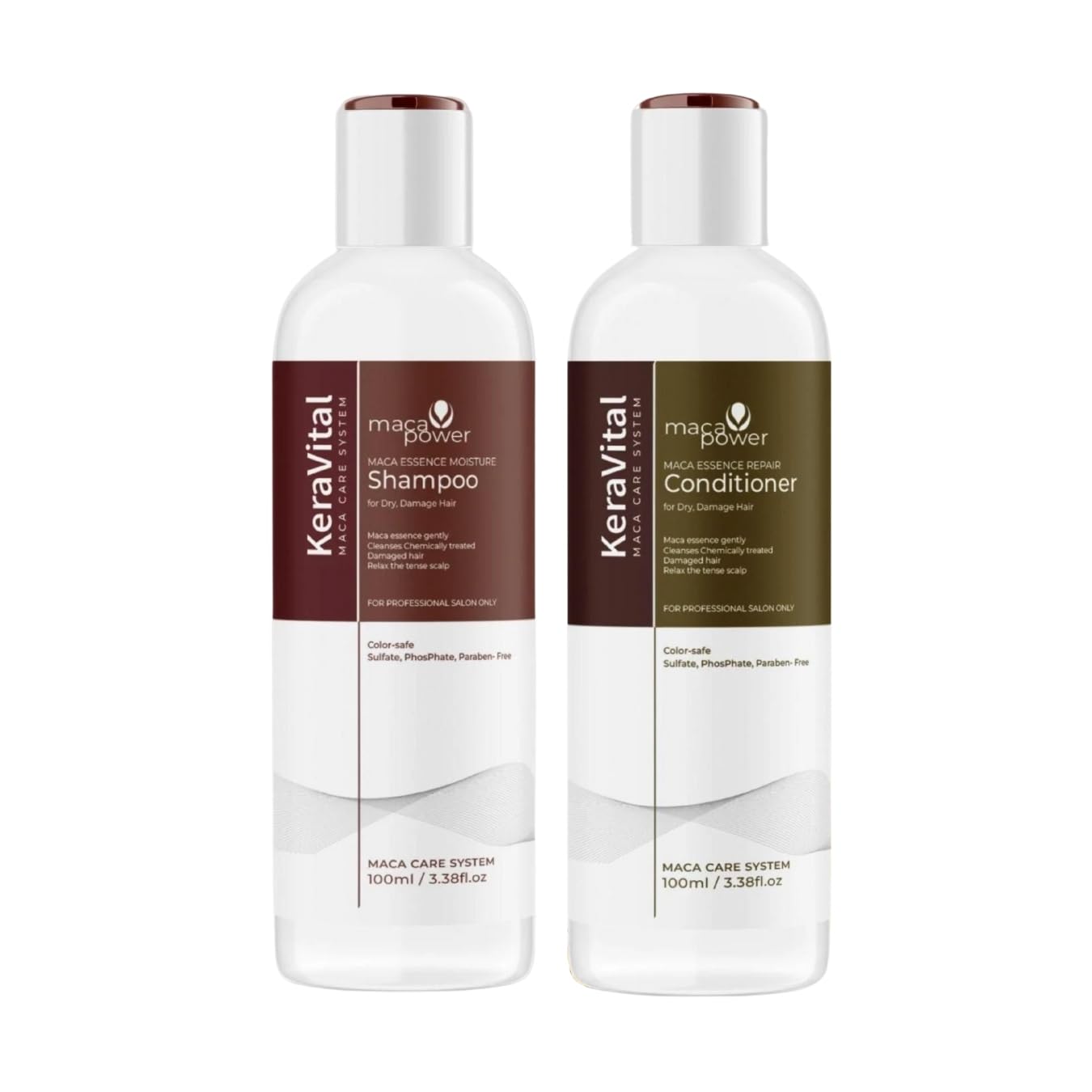 Karseell Hair Repair Shampoo & Conditioner, Moisturizing Deep Repair Smooth Shampoo for Dry and Damaged Hair, Shampoo 100ml, Conditioner 100ml, Pack of 2