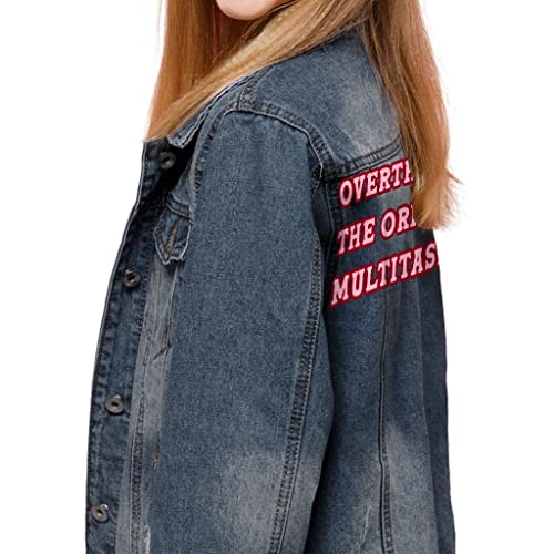 The Original Multitasker Kids' Denim Jacket - Overthinker Jean Jacket - Quotes Printed Denim Jacket for Kids2