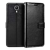 Shantime Lederhülle Kompatibel mit Doogee X9 Pro, Business Design Magnetische Klapphülle, 3 Kartenfächer, Foto & Geheimfach(Schwarz)