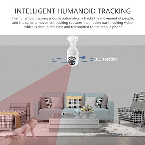 Atsitk Light Bulb Security Camera, Light Bulb Camera Wifi Outdoor, Fhd 1080P 360° Panoramic Ptz 2.4G Wireless Smart Ip Cameras For Home/Baby/Pet, Color Night Vision, Two Way Audio, Motion Tracking #TOP6