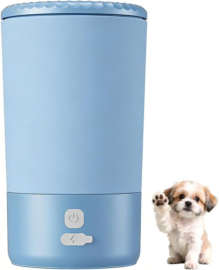 Pet Paw Washer 360Β° Automatic Cleaning, Rechargeable Dog Foot Cleaner, Portable Cat Paw Washing Cup with Soft Brushes for Small Large Dogs