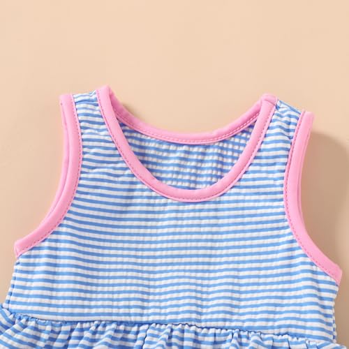 Image of HAPPYMA Baby Swimsuit Toddler Girl Bathing Suit Summer Stripe Bikini Set Beach Two Piece Swim Wear