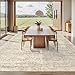 Soalmost 10x14 Area Rugs for Living Room, Non Slip Machine Washable Vintage Rugs, Low Pile Lightweight Large Rug for Bedroom, Dining Room, Home Office Beige
