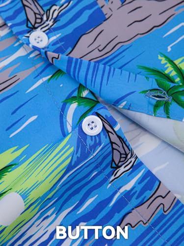 Image of Yoimira Hawaiian Shirts for Men, Print Mens Casual Short Sleeve Button Down Shirts Floral Aloha Beach Shirt