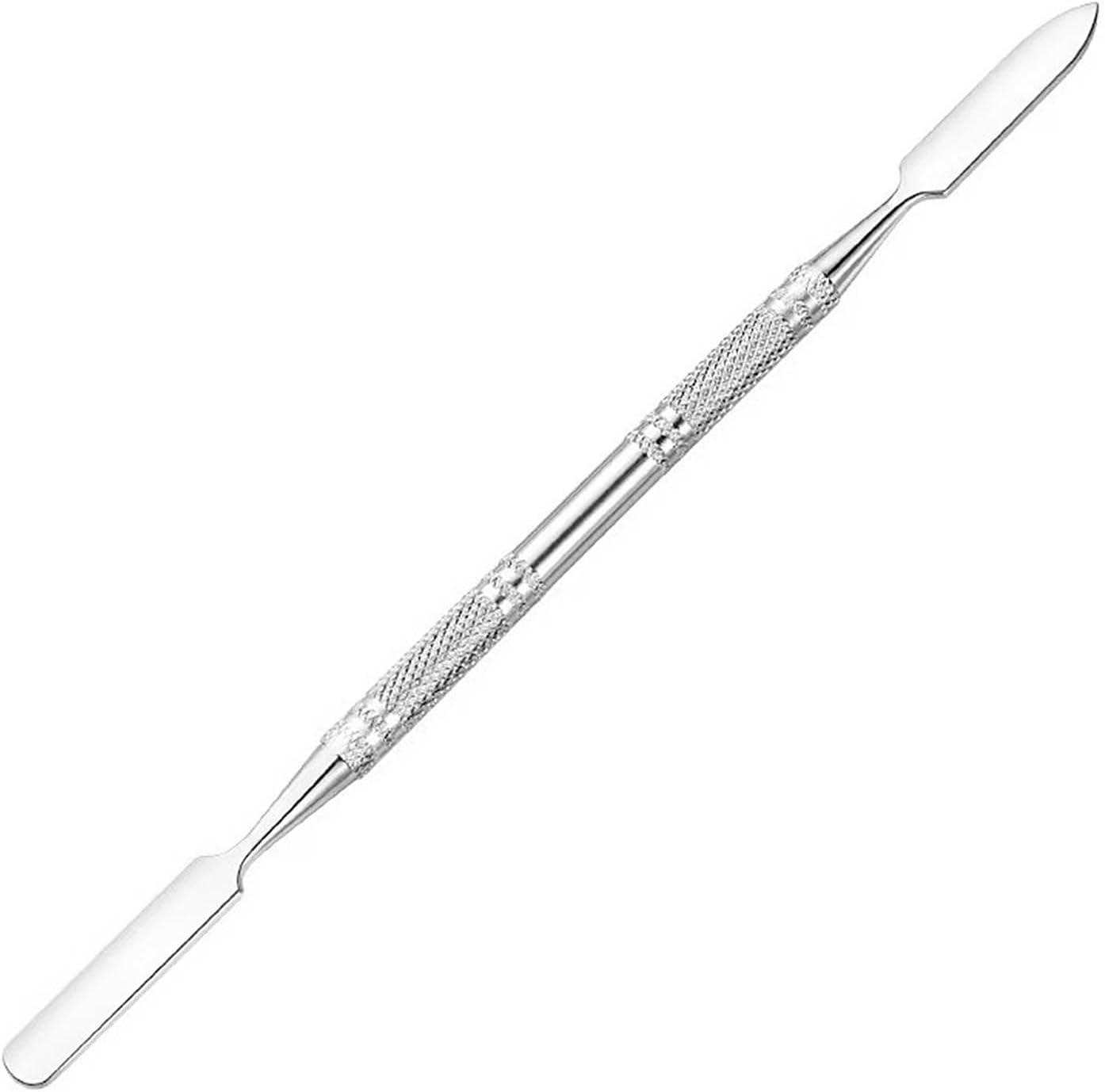 Stainless Steel Double Spatula Ointment Spatula for Make Up Pallets (Silver)