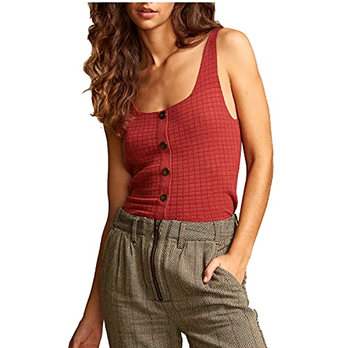 Rvca Women's Stone Sweater Tank, Brick Red, Xl #TOP19