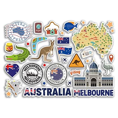 A5 Melbourne Landmarks Vinyl Stickers Cover
