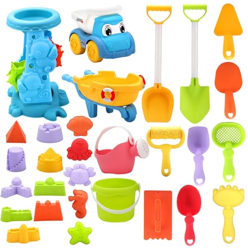 Jouet de sable avec 30 pièces de jeux amusants pour creuser à la plage et à la piscine