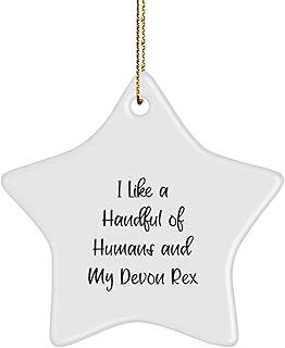 Funny Devon Rex Cat Star Ornament Gift