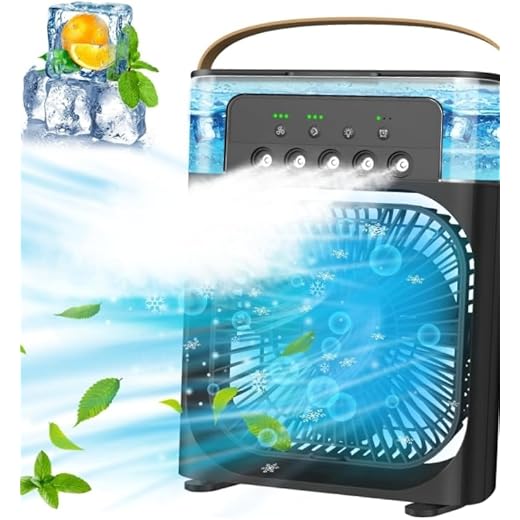 MYORA Portable Humidifier Air Cooler Mist Fan Mini Table Fan
