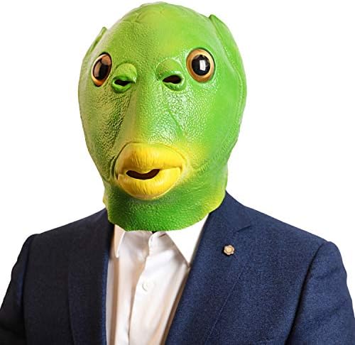 CreepyParty Fish Mask Animal Latex Full Head Realistic Masks Fancy Dress for Halloween Carnival Costume Party