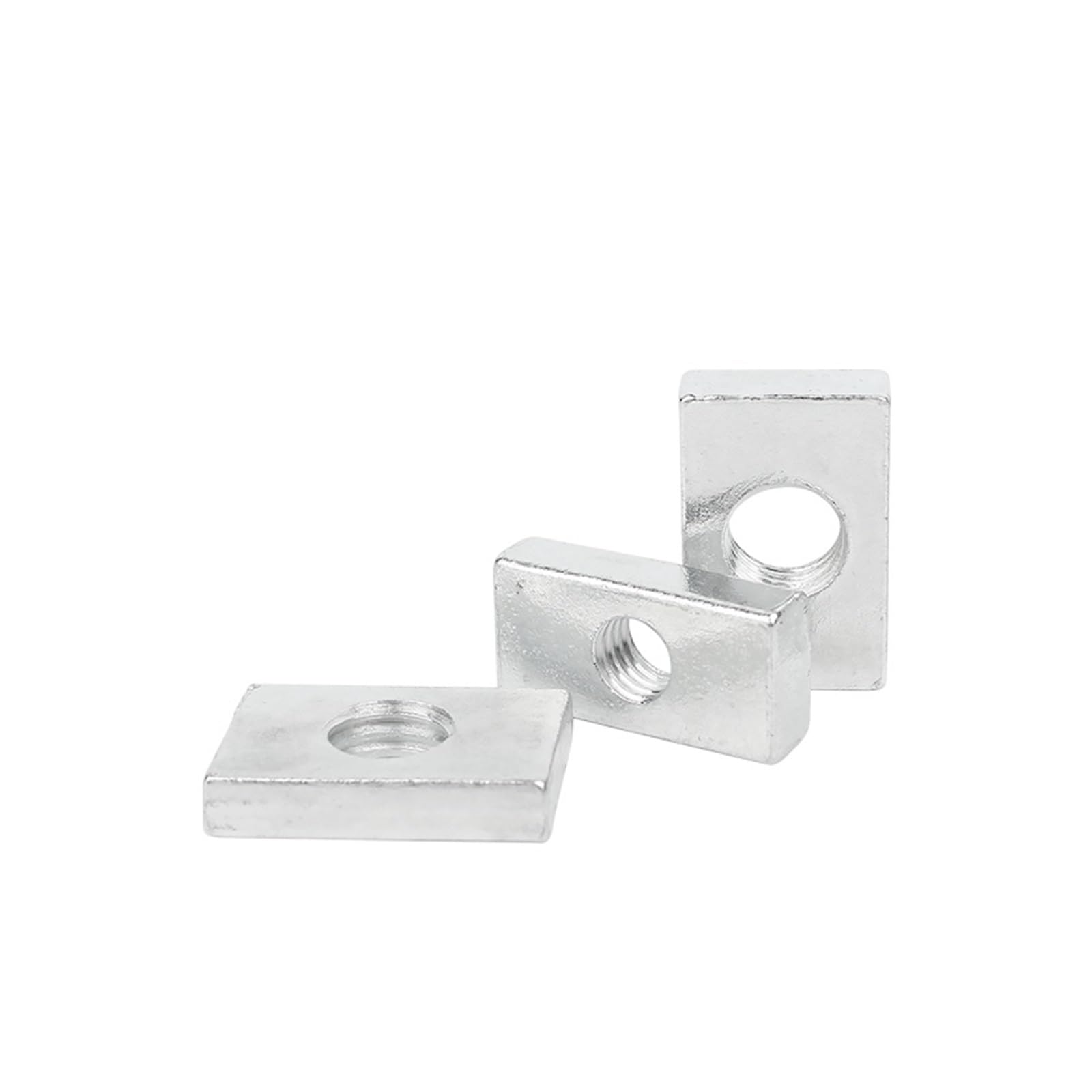 Tuercas cuadradas, Bloque Deslizante cuadrangular galvanizado de Acero al Carbono M8 M10 (5/10 Piezas)(M8x15x20x4)