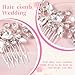 Nogeqi 2PCS Bridal Hair Comb with Crystals Sparkle Wedding Hair Pieces for Brides Rhinestone Bridal Hair Accessories for Women Bride Bridesmaids Girls (Silver, 3.54x1.54inch)