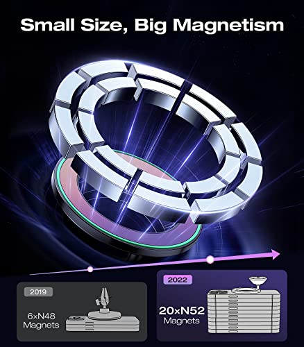 VICSEED Fit for MagSafe Car Mount [Colorful Gradient] Magnetic Phone Holder for Car Dashboard [Lasting & Never Fall] All Metal Sturdy Phone Mount for Car Dash Fit iPhone 16 Pro Max 15 14 13 12 Samsung