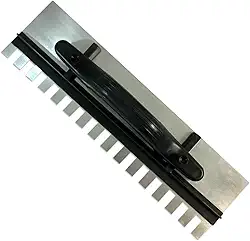 Desempenadeira De Aço Dentada Regulável 43 X 12cm - Grande P/Aplicação de Argamassa Acabamento Pedreiro