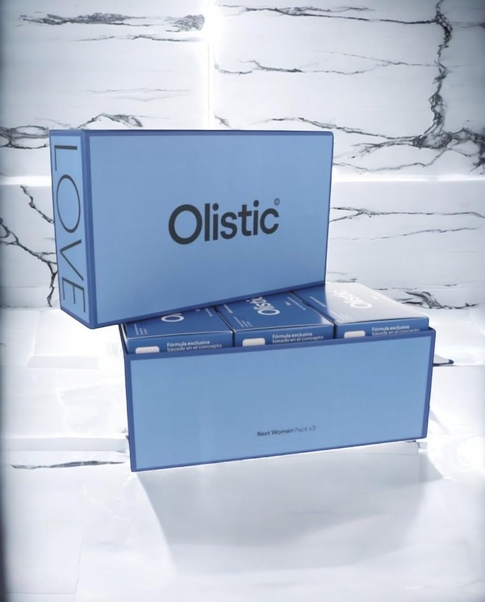 Olistic - WOMEN NEXT PACK TRIPLO 3 MESES + BOTELLA DE REGALO, Complemento Alimenticio Anticaída de Cabello, Ingredientes Naturales y Vitaminas, Previene la Caída del Pelo, Vegano, Sin Gluten