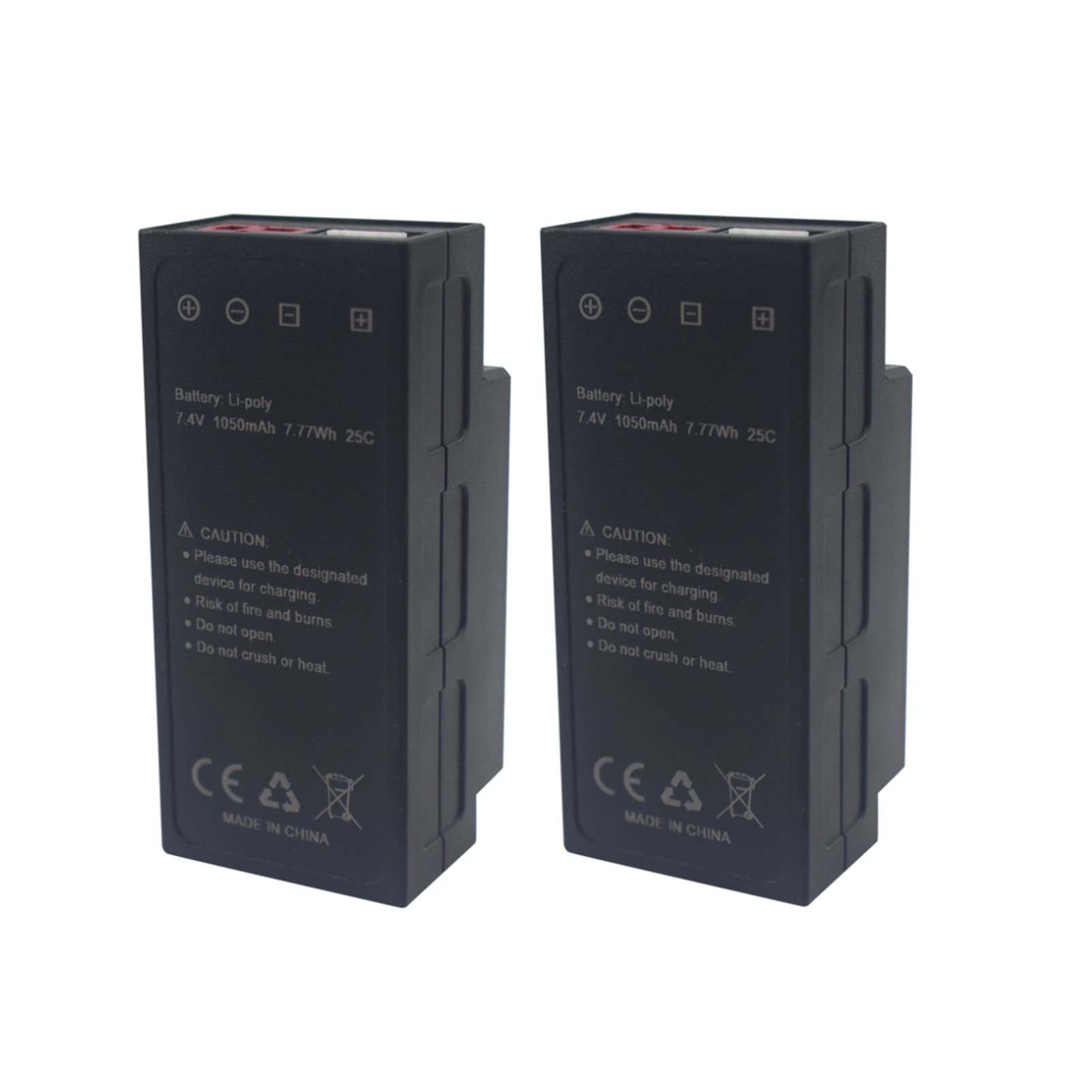 2PCS 7.4V 1050MAH 2S Batería de Litio para MJX H16 H16P H16E H16DR H16SC H16BM 16027 14301 JC16EP RCM029 HP161 HB17 Control Remoto con un Auto de Juguete Modelo de Alta Velocidad