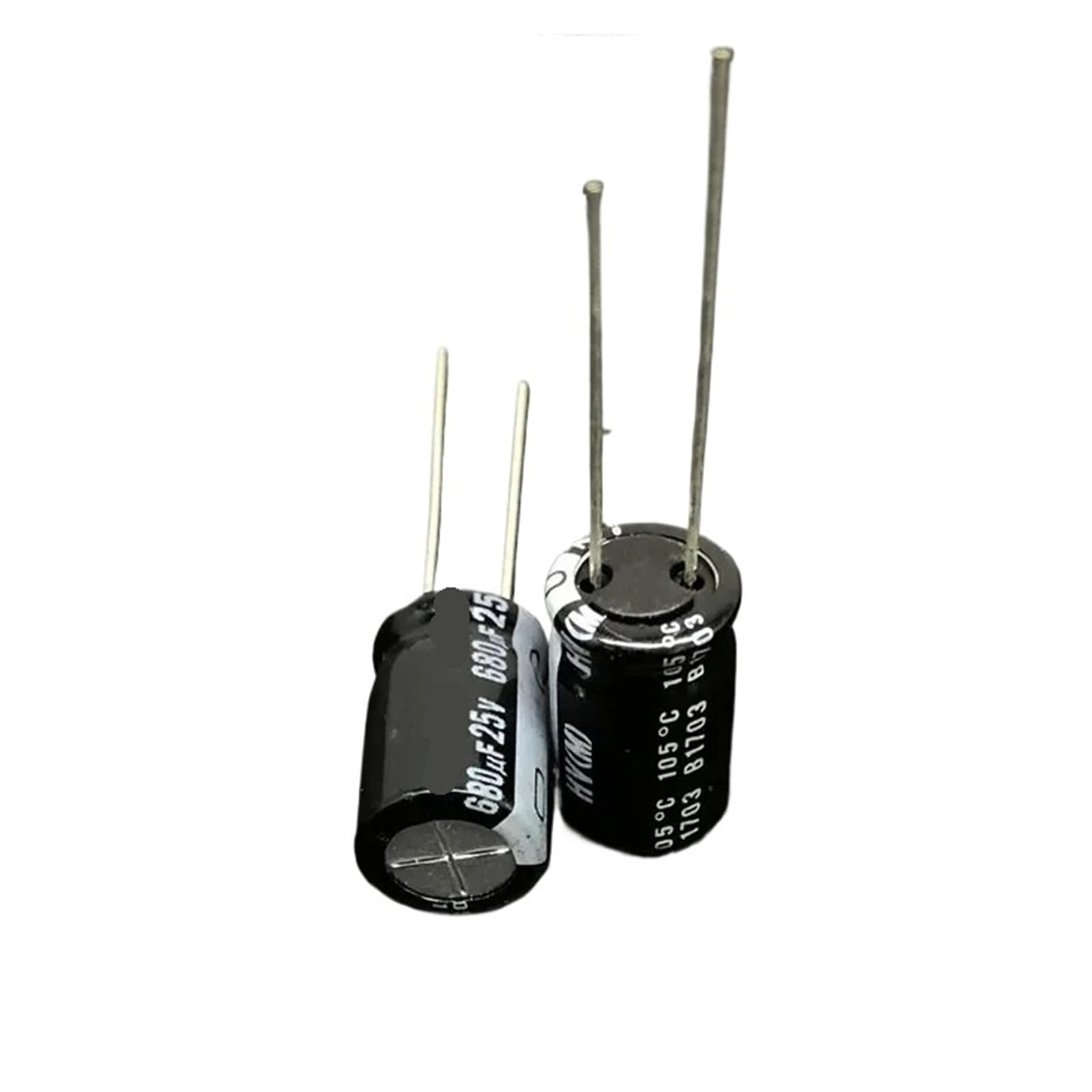 Condensateurs électrolytiques en aluminium 10x16mm HV 680uF 25V pour circuit imprimé Lot de 10
