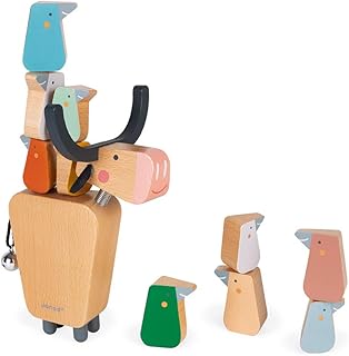 Janod â€“ Water Buffalo Wooden Balancing Game for Hand-Eye Coordination and Fine Motor Skills -- 11 Piece Set â€“ Ages 2 Years+, Multicolor (J08047)