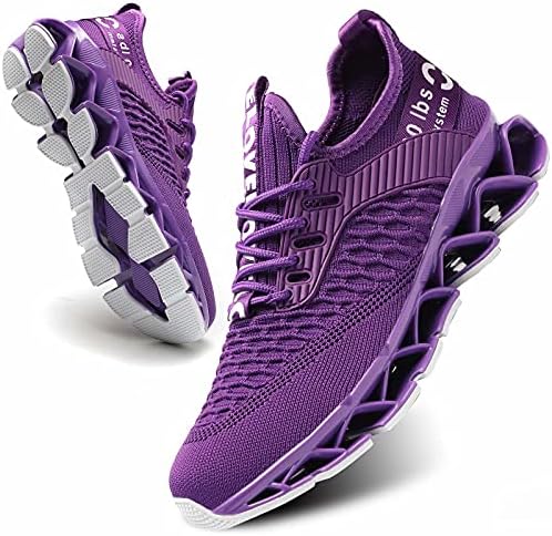 Womens Ladies Walking Shoes Blade Running Tennis Sneakers Comfortable Breathable Fashion Non Slip Work Sport Shoes Purple