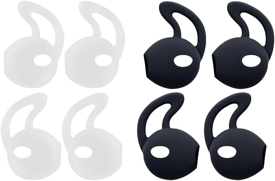 Earpod Cover for Apple AirPods EarPods - Secure Fit Grip Compatible with iPod Touch Nano, Shuffle, iPhone Earphone Earbuds Headphones - Perfect for Running Exercise Gym and Sports (2B+2W)