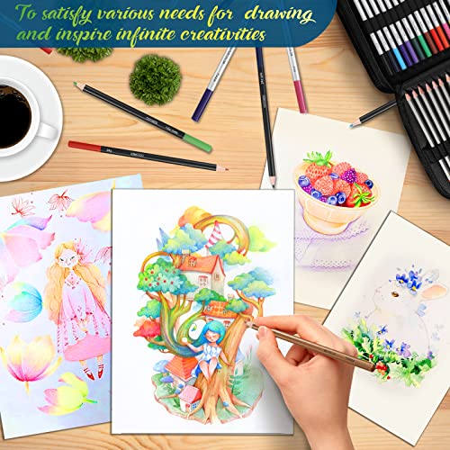 Vnzil 72 Pack Drawing Set Sketching Kit, Art Supplies For Artists, Beginners, Adults, Teens, Premium Art Kit With 50 Sheets Sketch Book, Colored, Watercolor, Metallic, Graphite, Charcoal Pencils #TOP6