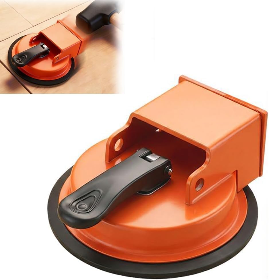 Floor Gap Fixer Tool, 2026 New Heavy Duty Floor Gaps Fixer Tools, Enhanced Vacuum Suction Cup, Flooring Gap Repair Tool for Laminate, Vinyl, Adjustable Height Setter Close Unsightly Seams(Orange)