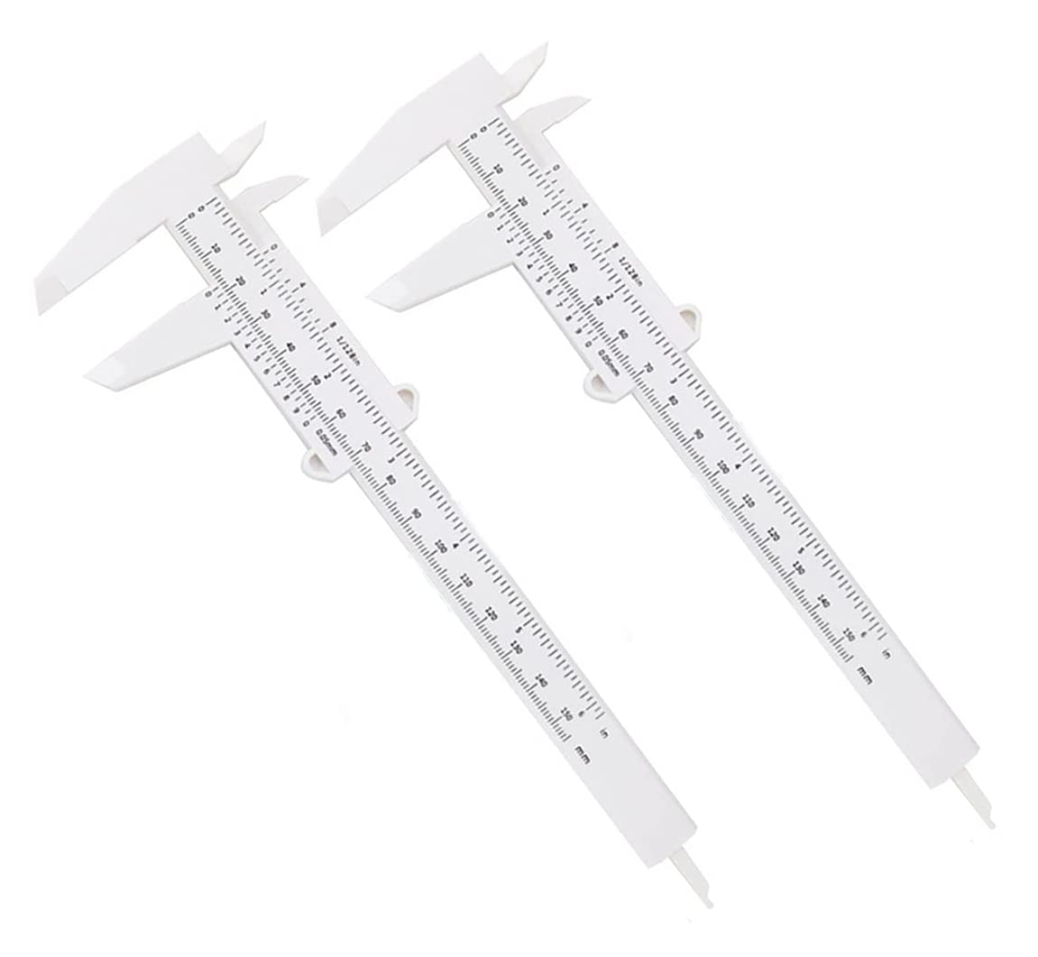 Herramienta de Medición de Escala de Alta,2 piezas de 150 mm 6 pulgadas Calibre de Plástico Vernier Herramienta de medición de diámetro de Profundidad de Apertura