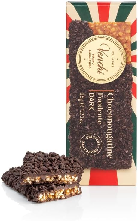 Venchi - ChocoNougatine Snack - Dark Chocolate - Caramelised PGI Piedmont Haz...