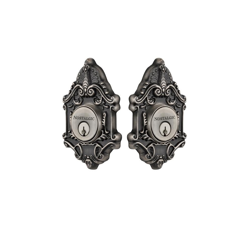 Nostalgic Warehouse Victorian Double Cylinder Deadbolt, Antique Pewter