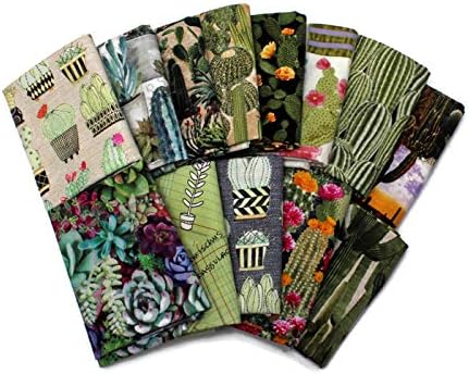 10 Fat Quarters - Cactus Cacti Desert Plants Flowers Southwest Fabrics Quality Quilters Cotton Assorted Fat Quarter Bundle M491.12