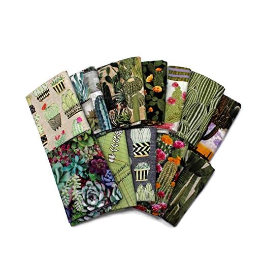 10 Fat Quarters - Cactus Cacti Desert Plants Flowers Southwest Fabrics Quality Quilters Cotton Assorted Fat Quarter Bundle M491.12