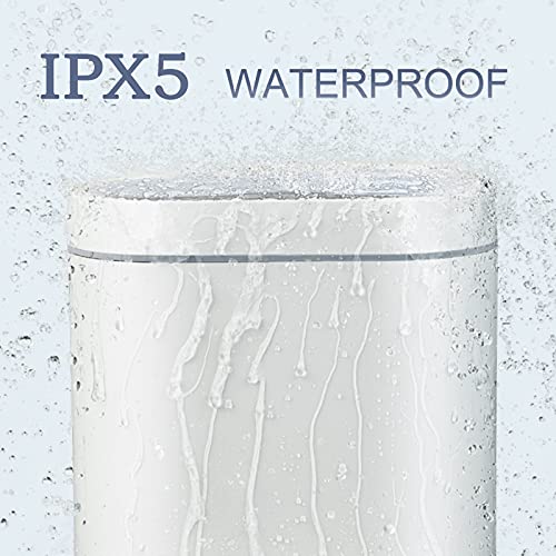 Elpheco Bathroom Trash Can, 2.5 Gallon Waterproof Motion Sensor Small Bathroom Trash Can With Lid, Slim Plastic Narrow Bedroom Trash Can Office Trash Can, White #TOP1