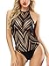 FasiCat Women Sexy Lace Flexible Fishnet Teddy Lingerie Mesh Bodysuit