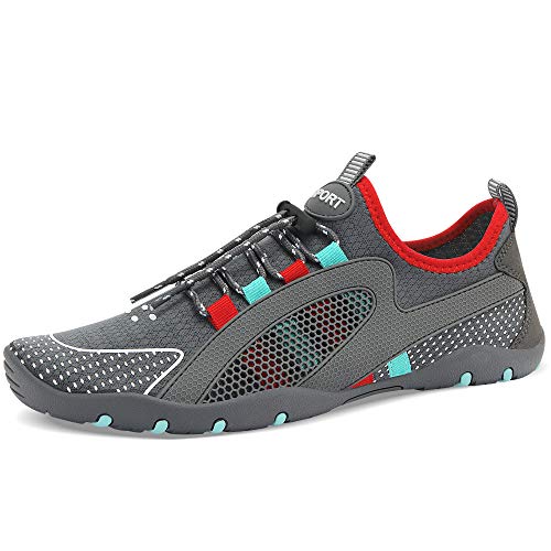 Image of MAYZERO Water Shoes Men Women Swim Surf Shoes Beach Pool Shoes Wide Toe Hiking Aqua Shoes Winter House Slippers