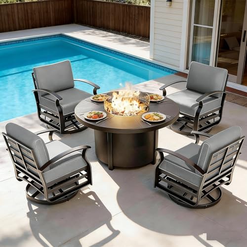 Gotland 5-Piece Aluminum Swivel Set