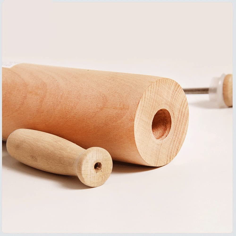 Rodillo para Hornear Perno Peal De Madera con Asas De Carro De Bolas Utensilios para Hornear Herramientas De Postre Herramienta para Pasteles (Tamaño : M) (M)