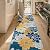GENIMO 2.5’x8’ Indoor Outdoor Runner Rug for Hallway, Washable Waterproof Bedside Rugs, Non-Slip, Floral Mat Carpet for Patio, Living Room, Bedroom, Balcony, Kitchen, Deck, Porch, Navy Blue