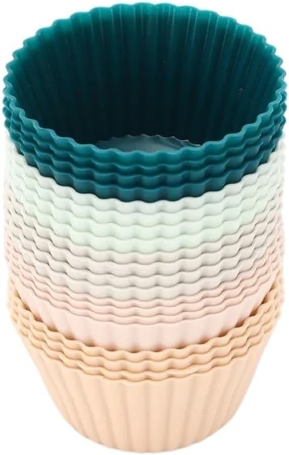 12Pack Silicone Muffin Cups Reusable Baking Mold for Cupcake Lunch Box Dividers(YH-020)