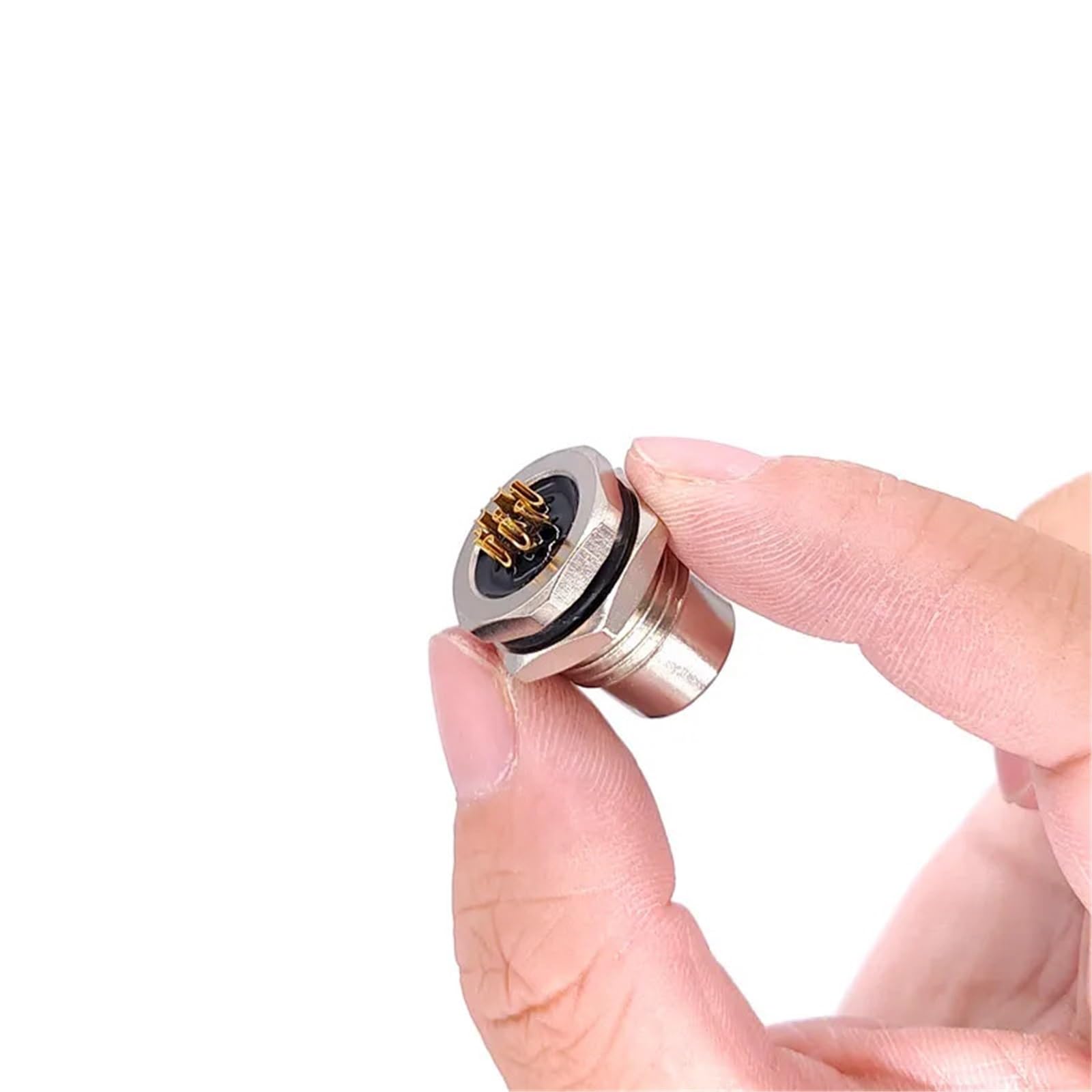 Conector M12 macho de 8 pines con tuerca frontal de brida M16 para sensores 8