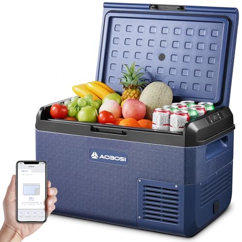 AAOBOSI Kompressor Kühlbox 40L, Elektrisch Kühlbox 12V/230V, IPX4 Wasserdicht, -20°C bis 20°C Auto Kuhlbox Ideal für Auto, LKW, Boot, Camping, Reisen, Fischen, Garten & Outdoor-Aktivitäten