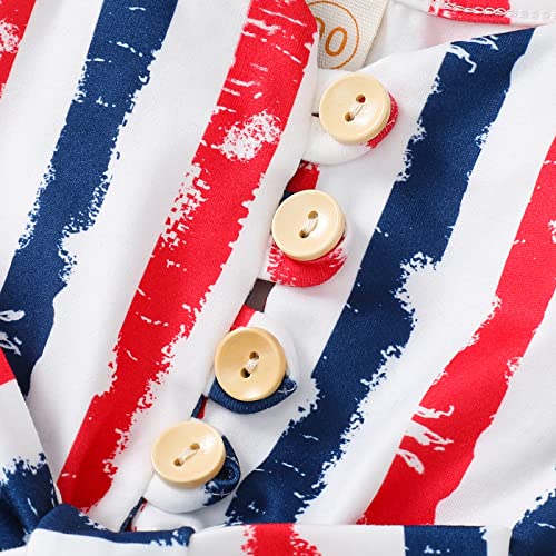 Xiaodriceee 4Th Of July Toddler Girl Romper Sleeveless Spaghetti Straps Short Jumpsuit One-Piece Summer Fourth Of July Outfit (Straps Red White And Blue,18-24 Months) #TOP4