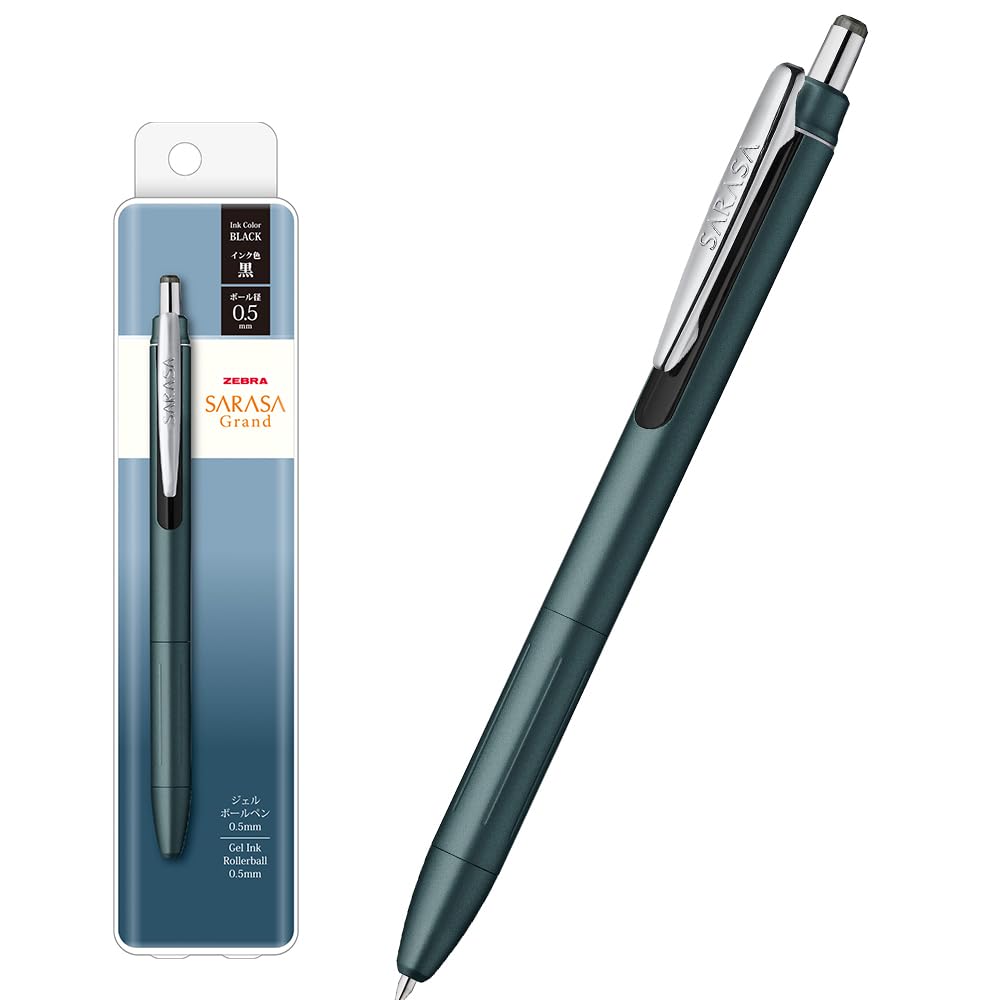 Zebra Gel Ballpoint Pen, Sarasa Grand, 0.5mm, Deep Blue Barrel, Black Ink, P-JJ57-DBL : Office Products
