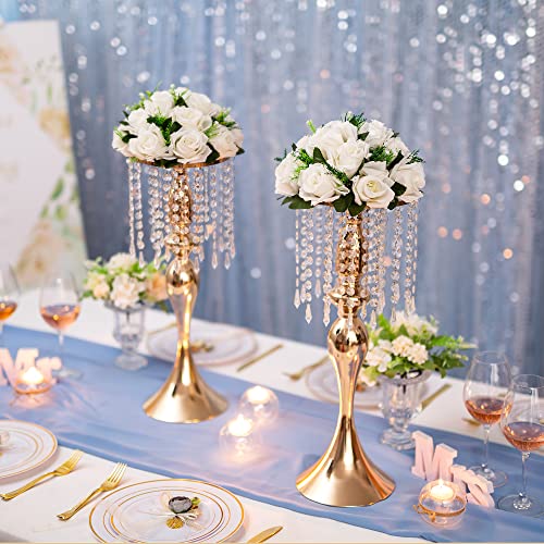 Inweder Wedding Flower Balls For Centerpieces - 2 Pcs Artificial Flower Ball Arrangement Bouquet, Fake Flowers Rose Balls For Weddings, Birthday Party, Valentine's Day, Home Decor, White #TOP5