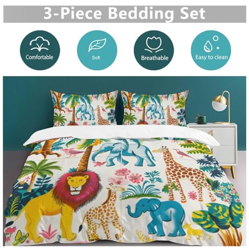 Funda nórdica infantil GiraffeLöwe de 3 piezas para evitar que el edredón se salga de la cama 6