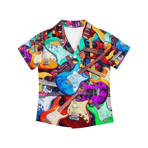 PinUp Angel Kids Lightweight Aloha Shirt for Boys Girls Breathable Summer Vacation Hawaiian Shirts Funny Unique