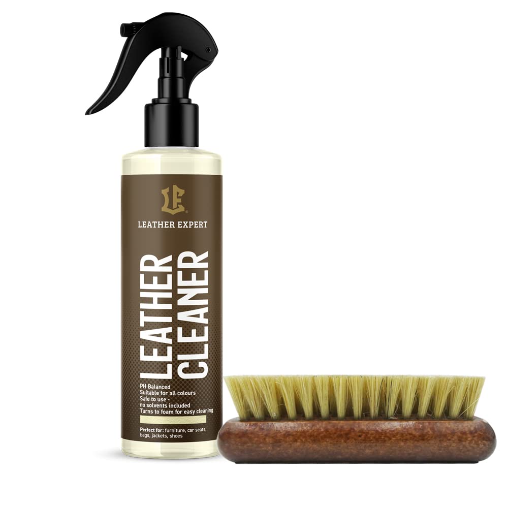 Kit d'entretien pour canapé en cuir - Couleur neutre - Nettoyant pour cuir et cuir - 250 ml - Biodégradable - Soin du cuir pour meubles - Élimine les odeurs désagréables - Avec accessoires