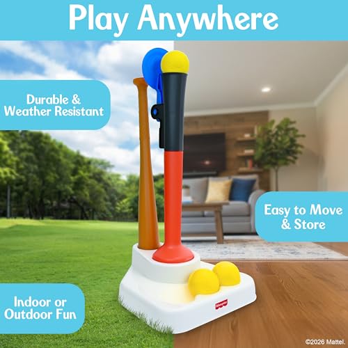 Fisher-Price™ Grow-to-Pro 2-in-1 Tee Ball Set for Toddlers & Kids, Height Adjustable Batting Practice & Outdoor Play Toy, Ages 18+ Months - image 3